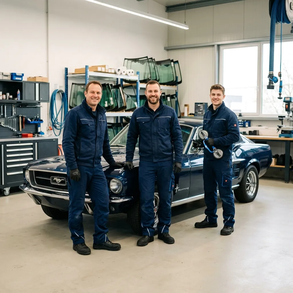 Our auto glass workshop and specialist team with US car