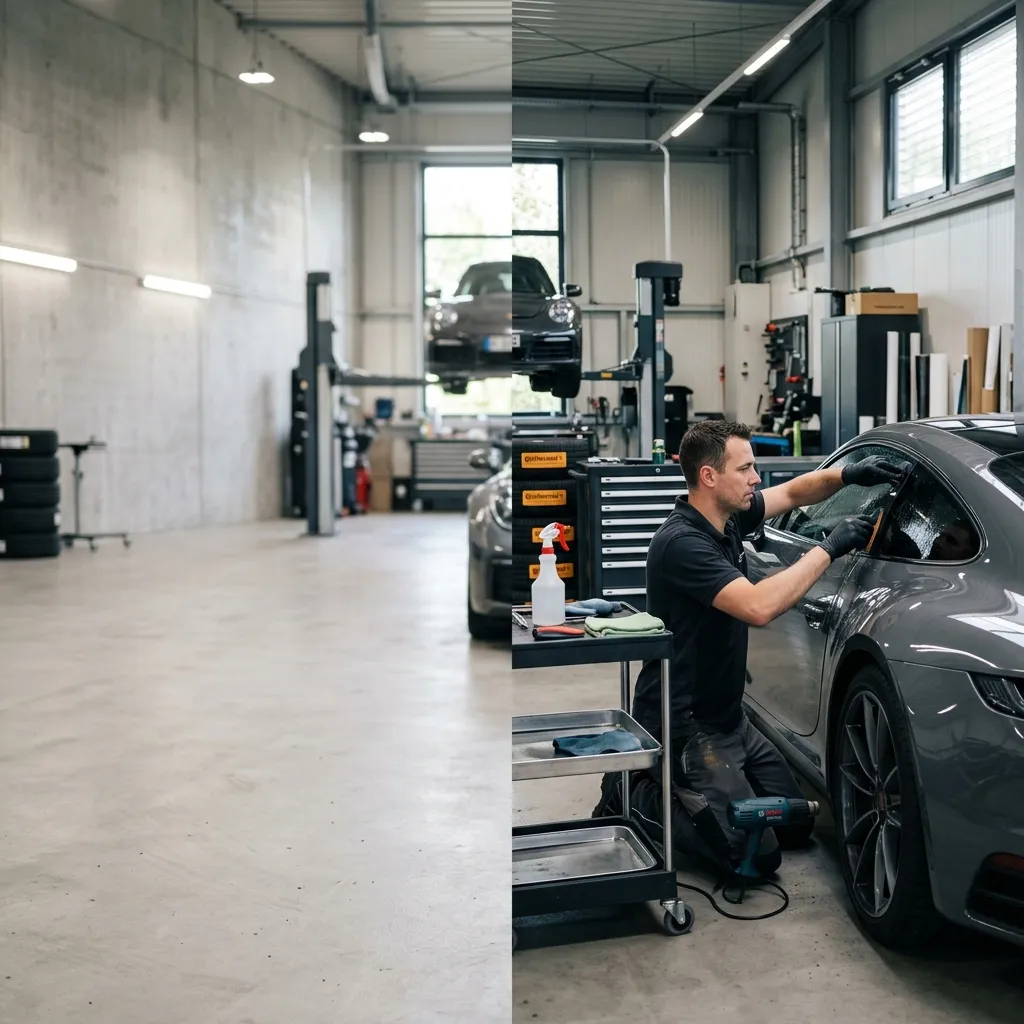 Process of professional auto glass tinting